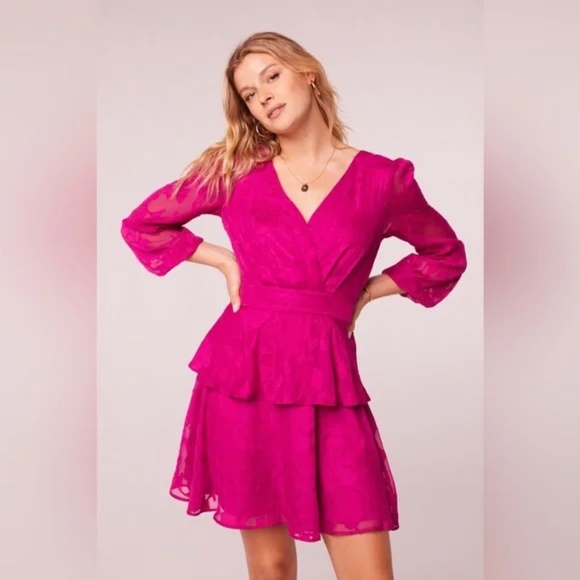 NWT Band of the free Kiss me Fuchsia Ruffle Mini Dress Size XS - Picture 6 of 9